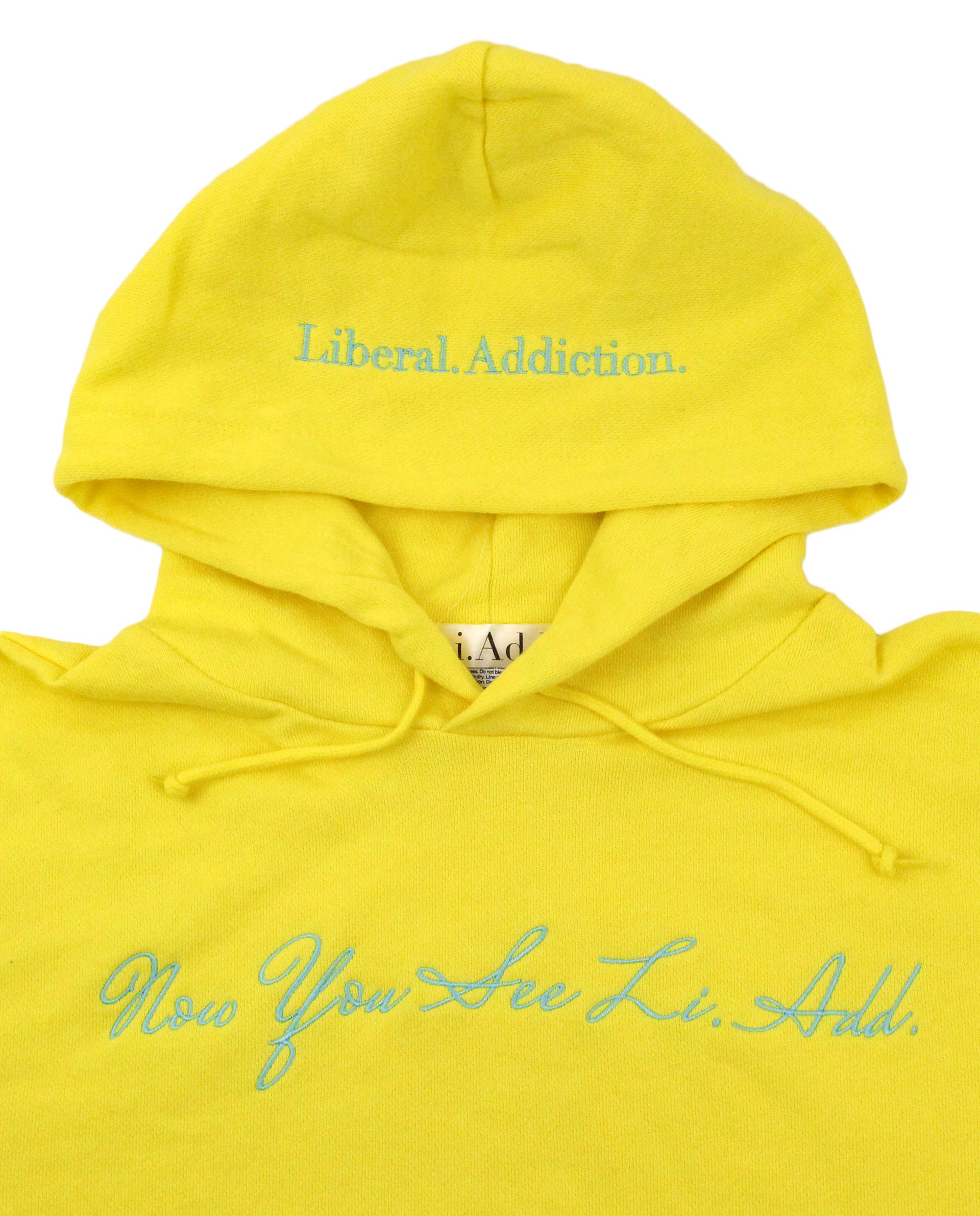 シンプルロゴ刺繍プルオーバーパーカーイエロー / Liberal Addiction 